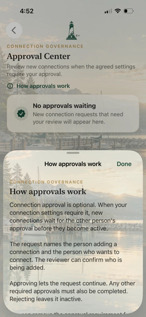 Anchored Approval Center, how approvals work