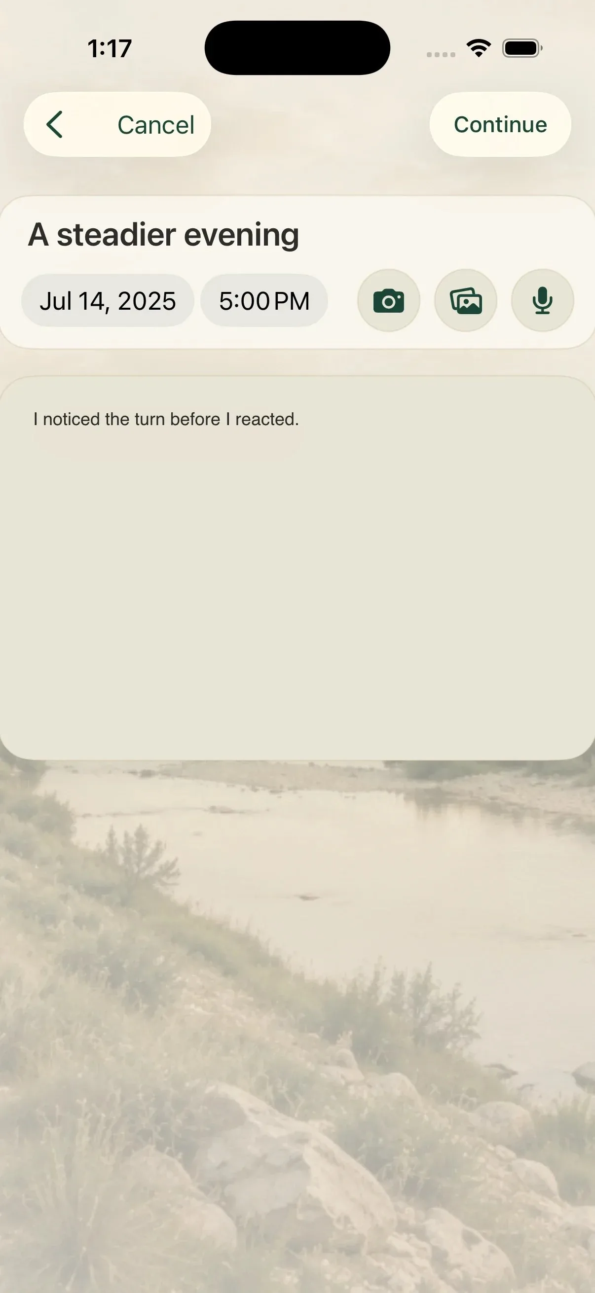 Ascension by T30 Deep Journal writing screen